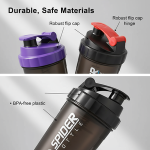 Botella Mezcladora de Proteínas Portátil 3 en 1 de 500 ml con Contenedor para Polvo y Organizador de Pastillas para Gimnasio, Fitness y Deportes - Product Image 3