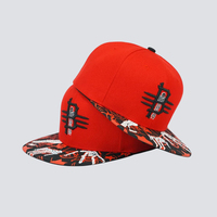 Topi Baseball 6 Panel Bordir 3D Twill Dot Flat Brim 100% Katun Bernapas Vintage Formal Outdoor Snapback MOQ Kecil OEM