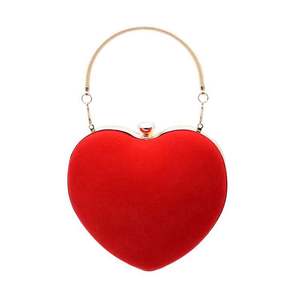 Bolsos de Mano de Malla con Cadena en Forma de Corazón para Mujer, Bolso de Hombro, Bolso de Fiesta, Bolso de Noche, Bolso de Mano Personalizado - Product Image 1