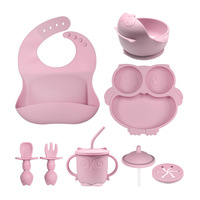 IStapromo Regalos, Vajilla Infantil, Babero Absorbente para Bebés, Bandeja, Tazón, Tenedor, Set de Alimentación para Bebés