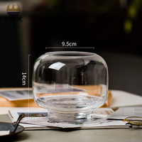 Fabricant hydroponique Cylindre Vase Grande Bouche Large Gris Transparent Cristal Fleur Vases Pour La Décoration Intérieure Vase En Verre