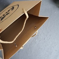 Sac en papier kraft recyclable personnalisé avec poignées, sac cadeau pour le shopping, imprimé avec votre propre logo couleur