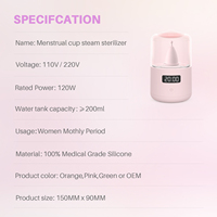 Vaso de Limpieza a Vapor Eléctrico Compacto, Esterilizador de Higiene Femenina, Producto para el Cuidado Menstrual, Silicona Médica, Ecológico, Reutilizable