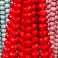Perles en céramique en forme de cœur, finition brillante, perles en forme de cœur 3D, perles en vrac pour la fabrication de bijoux, bracelets, colliers, vente en gros directe d'usine