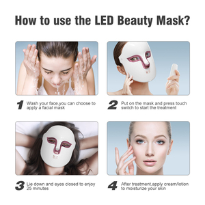 Wireless LED Face Mask <strong>Light</strong> <strong>Therapy</strong> for Acne &amp; Anti-Aging Skincare, Blue, Near-Infrared &amp; <strong>Red</strong> <strong>Light</strong> <strong>Therapy</strong> Mask for Face - Product Image 6