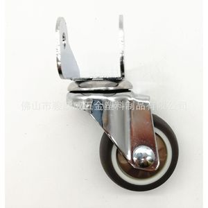 Furniture Casters 1.5 Inch U Shaped <b>Swivel</b> With Brake TPR Silent Wheel Single Bearing Grey 38mm - Product Image 5