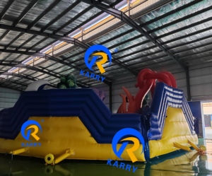 Château de saut de rebond de toboggan de parc aquatique intérieur gonflable commercial en PVC de taille personnalisée avec ventilateur Divertissement aquatique au sol - Product Image 6