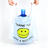 Sacs de courses réutilisables en PEHD extra épais, type gilet/t-shirt, robustes, biodégradables, personnalisables, pour produits ménagers, parapluies et ustensiles de cuisine
