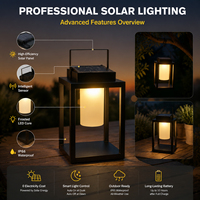 Lanterne solaire en polysilicium avec contrôle intelligent de la lumière et capteur intégré, lumière d'ambiance extérieure qui brille toute la nuit