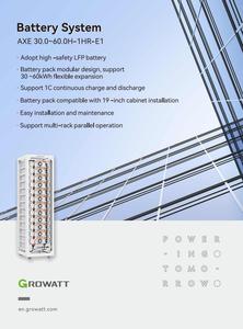 Batterie Growatt LiFePo4 Lithium Haute Tension HV 35KWH 278.4-681.6V AXE 35.0H-1HR-E1 IP20 Module Rack 6000 Cycles 32 Cellules - Product Image 3