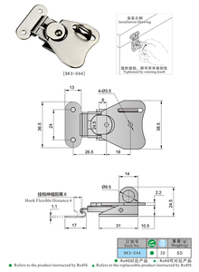 Công nghiệp vẽ bướm chốt xoay thép không gỉ vẽ chốt phụ tùng công nghiệp cho tủ điện, thiết bị cơ khí - Product Image 3