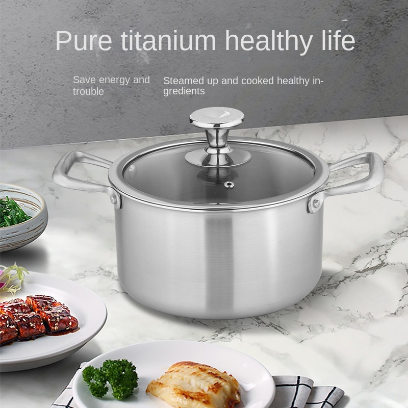 Pure Titanium Soup Pot & Stockpot – Induction and Gas Stove Compatible Dishwasher-Safe Cookware - View 2