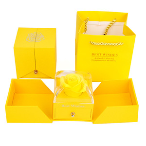 Caja de Regalo Romántica con Flor Eterna Preservada, Juego de Joyería con Rosa Eterna para Navidad, Mamá, Novia, Cumpleaños, Día de San Valentín - Product Image 3