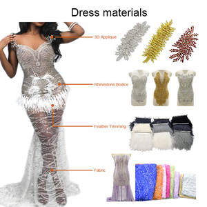 Panel de vestido de fiesta de graduación de fiesta para coser en cristal 3D apliques de flores de color rosa pálido En Strass Corpiño Bedead - Product Image 5