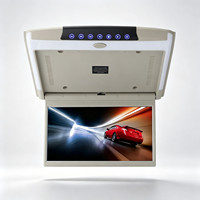 Écran LCD TFT large de 12,5/13 pouces, 1920x1080 FHD IPS, support de voiture rabattable avec télécommande USB pour autoradio FM