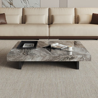 Table basse carrée en bois massif de luxe italienne, design minimaliste et moderne, pour appartement grand ou petit, ambiance haut de gamme pour la maison