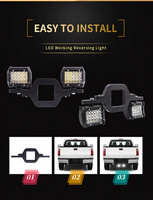 Kit de support universel pour attelage de remorquage avec feux de travail LED de 4 pouces, feux de recul, feux de position et feux de conduite auxiliaires pour pick-up