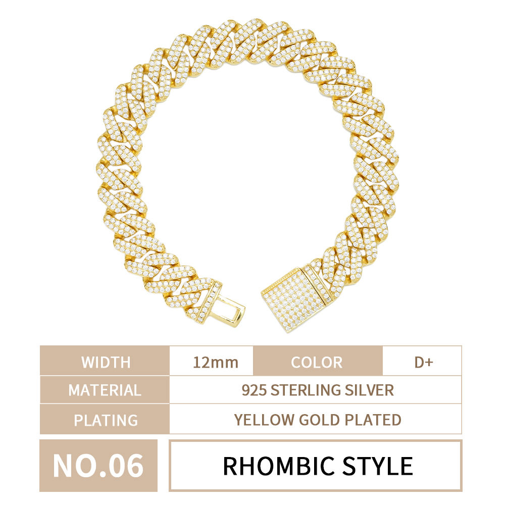 Yellow Gold Plated/Rhombic style