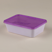 Récipient en plastique micro-ondes en forme de Rectangle 750ml Pp matériau alimentaire boîte à repas plastique écologique