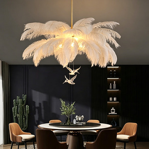 DUOMEIJU NOUVEAU <span class=keywords><strong>Plafonnier</strong></span> LED moderne et coloré à plumes, lumière chaude pour chambre à coucher - Product Image 3