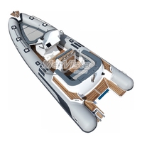 Bateau Semi-Rigide CE de Luxe 20ft 600 RIB 580 à Coque en V Profond Rigide en Fibre de Verre Hypalon Orca PVC Gonflable à Vendre