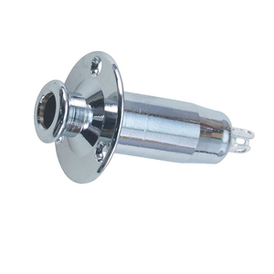 Chrome 6.35mm Mono Endpin Sortie Jack Sangle Bouton Jack Prise pour Guitare Électrique Acoustique Basse - Product Image 2
