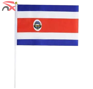 Drapeau à agiter personnalisé <span class=keywords><strong>en</strong></span> polyester 14 * 21 cm du <span class=keywords><strong>Costa</strong></span> <span class=keywords><strong>Rica</strong></span> avec mât <span class=keywords><strong>en</strong></span> plastique de 30 cm - Product Image 5
