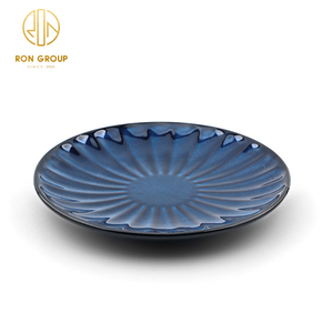 Vajilla de porcelana redonda <span class=keywords><strong>azul</strong></span> inmejorable, vajilla de cerámica, almacenamiento de alimentos redondo, restaurante, plato de 8,5/11 pulgadas, cubiertos para Cena - Product Image 5