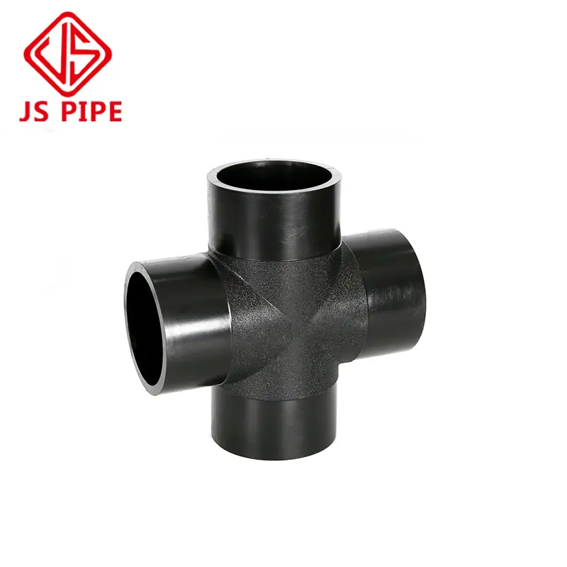 HDPE presa di fusione di testa uguale DN63-800 croce riducente PN10 PN16 raccordo per tubo PE100 presa di testa fusione Tee/TF riducente a croce Tee