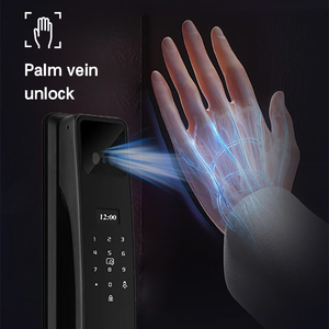 Serrure de porte intelligente Aurelysse avec reconnaissance faciale 3D, déverrouillage par empreinte digitale et veine palmaire, interphone vidéo Wi-Fi haute sécurité, prix usine - Product Image 4
