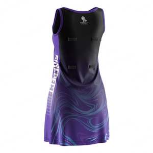 ชุดบอดี้สูทกระโปรงมินิสั้นสำหรับผู้หญิง ลายโลโก้แบบกำหนดเอง ผ้าซับเหงื่อแห้งเร็ว สีดำ สำหรับเล่นเทนนิส ฤดูร้อน ซักได้  สำหรับเล่นเน็ตบอล - Product Image 2