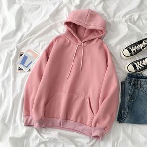 เสื้อฮู้ดดี้สีพื้นสำหรับผู้หญิง คอลเลคชั่นฤดูใบไม้ร่วง/ฤดูหนาว ปี 2026 บุขนแกะอุ่นสไตล์เกาหลี ทรงหลวม ผ้ากำมะหยี่หนานุ่ม ซิปหน้า - Product Image 2