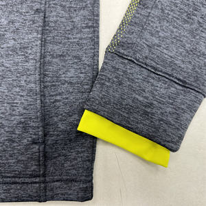 Superior Quality Woven Overlay Fleece Anti-Pill Zipper <b>Hoodie</b> Collarless Sport Jacket - Product Image 6