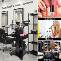Chariot de Salon Professionnel à Roulettes pour Outils de Coloration Capillaire, Chariot de Rangement pour Salon de Beauté et Plateau de Coiffure