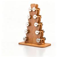3 types de supports pour haltères en chêne rouge, 5 niveaux, 6 niveaux, 10 niveaux, durables, réglables, stables, portables, pour le rangement en salle de sport