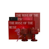 Coffret Cadeau Bougies Aromatiques Rose Romantique (Boîte Cadeau Muse Rose) Cire de Soja Mélangée Cadeaux Parfumés pour Mariage et Douche Nuptiale