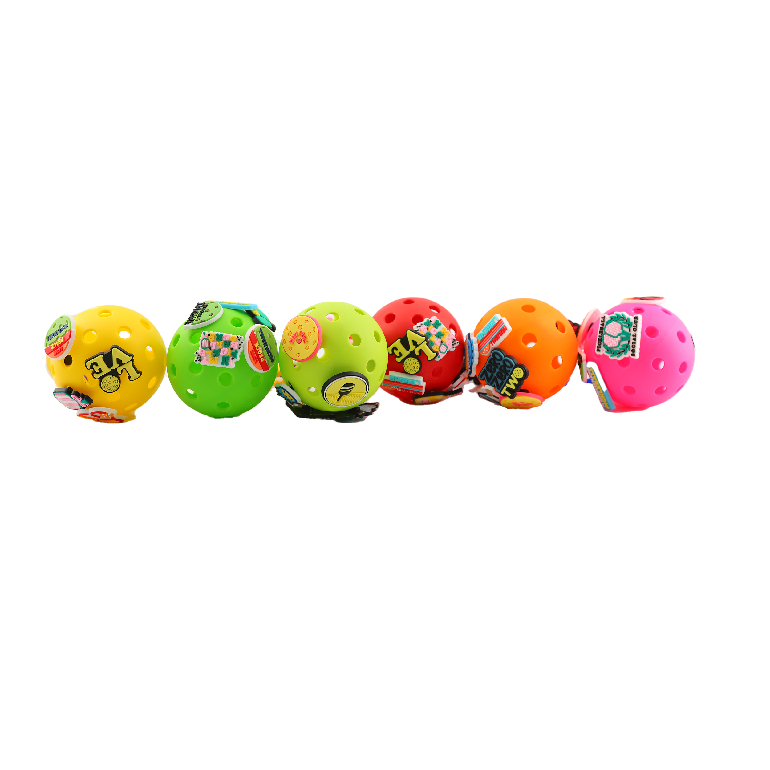 Wholesale Removable Pickball Charms Keychain Plastic Silicone Nylon Rope PVC Cute Cartoon Soft Charms Souvenir