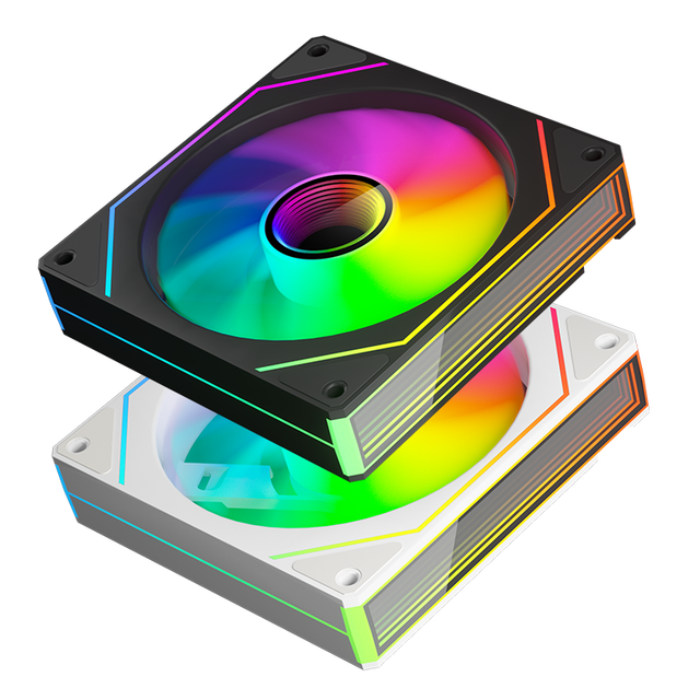 2025 New Infinity Mirror ARGB 120mm Prism Fluid Bearing PC Case Fan PWM Control High Static Pressure 64.8CFM for Cooling