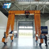 Grue portique mobile à poutre simple à roues sur pneus électriques 5, 10, 15, 20 tonnes pour atelier et extérieur