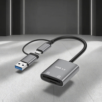 Adaptateur OTG 2-en-1 Interface Type-C Lecteur de Carte TF/SD 3.0 Alliage d'Aluminium Vitesse de Transfert de Données 5 Gbps pour iPhone 15/16