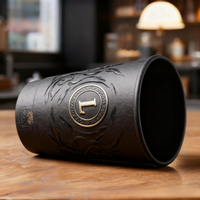 OEM/ODM Gobelets en papier noir à double paroi Impression de logo personnalisable Gobelets en papier kraft artisanat pour boissons froides café glacé avec couvercle