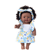 Muñecas Bebé Reborn de Vinilo de 30 cm, Cabeza Africana, Piel Negra, Juguete de Simulación de Vinilo con Cabello Rizado
