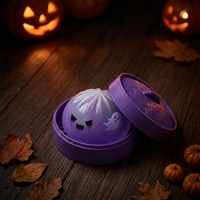 Squishy Steamed Bun Jouet anti-stress en forme de nourriture sur le thème d'Halloween Emballage de boîte de couleur pour jeunes