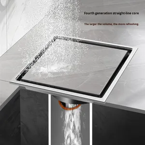 Custom Cross-border American Style Square 304 Stainless Steel Floor Drain Bathroom Shower Room Large Capacity Anti-odor - Product Image 5