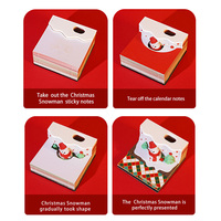 Bloc-notes personnalisé 3D en acrylique motif Père Noël 2026, en papier artistique, rond, lavable, détachable, pour décoration intérieure et cadeau