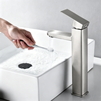 Robinet de bain sur pied OEM CUPC, corps haut, finition noir mat moderne, en acier inoxydable 304, monocommande, monotrou
