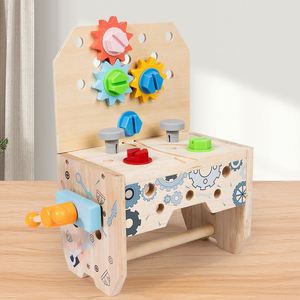 Ensemble d'accessoires de jeu créatif STEM 3 en 1 pour tout-petits garçons, boîte à outils en bois, jouet d'imitation - Product Image 2