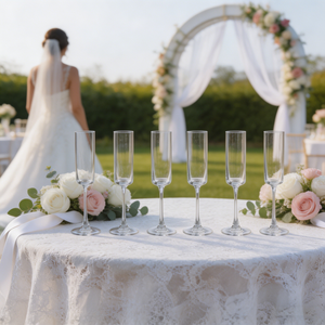 Copas de Champán de Vidrio Transparente al por Mayor, Elegantes Copas para <span class=keywords><strong>Vino</strong></span> Espumoso con Tallo para Restaurantes, Bodas y Fiestas - Product Image 4