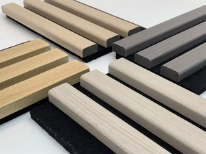 Panel de Pared de Listones de Madera Fácil de Instalar, Panel Acústico Insonorizante de Listones de Madera <span class=keywords><strong>para</strong></span> Dormitorio y Sala de Estar - Product Image 1