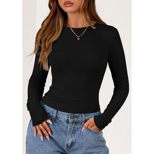 เสื้อถักแขนยาวเข้ารูปสำหรับผู้หญิงเสื้อยืด Y2K พื้น2025สำหรับฤดูใบไม้ร่วง - Product Image 3